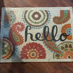 Floral Hello Welcome Mat